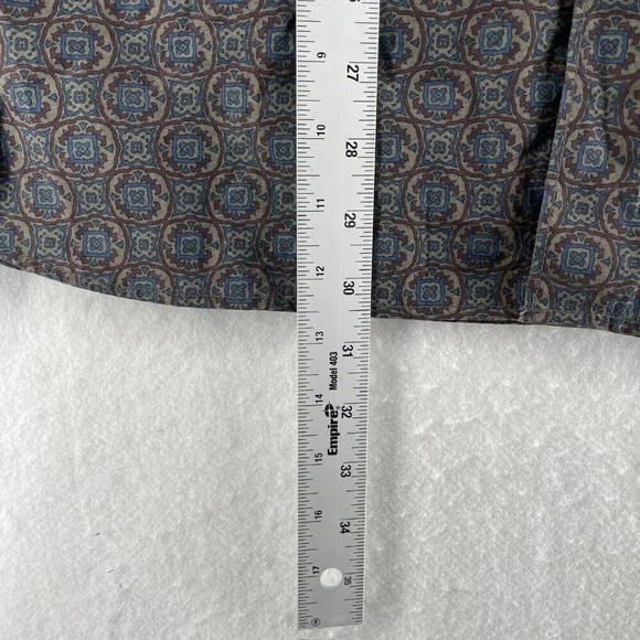 Urban Outfitters Button Up Men's L Brown Mix Paterned Long Sleeve Standard Fit - Picture 2 of 12